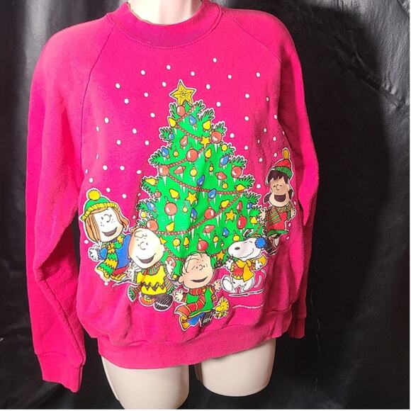 Fruit of the Loom Sweaters - Vintage 90s Fruit of the Loom Peanuts Christmas Sweater size medium